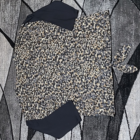 BKE RAGLAN SLEEVE LEOPARD PRINT FRONT TIE SHIRT - Picture 11 of 11